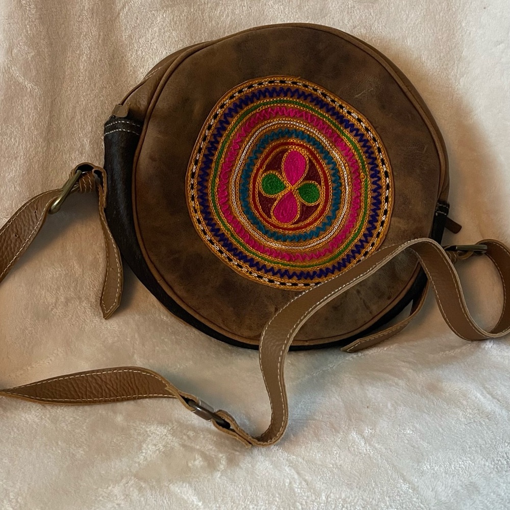 Brown Embroidered Women's Bag Verio Canteen Bag hopofly